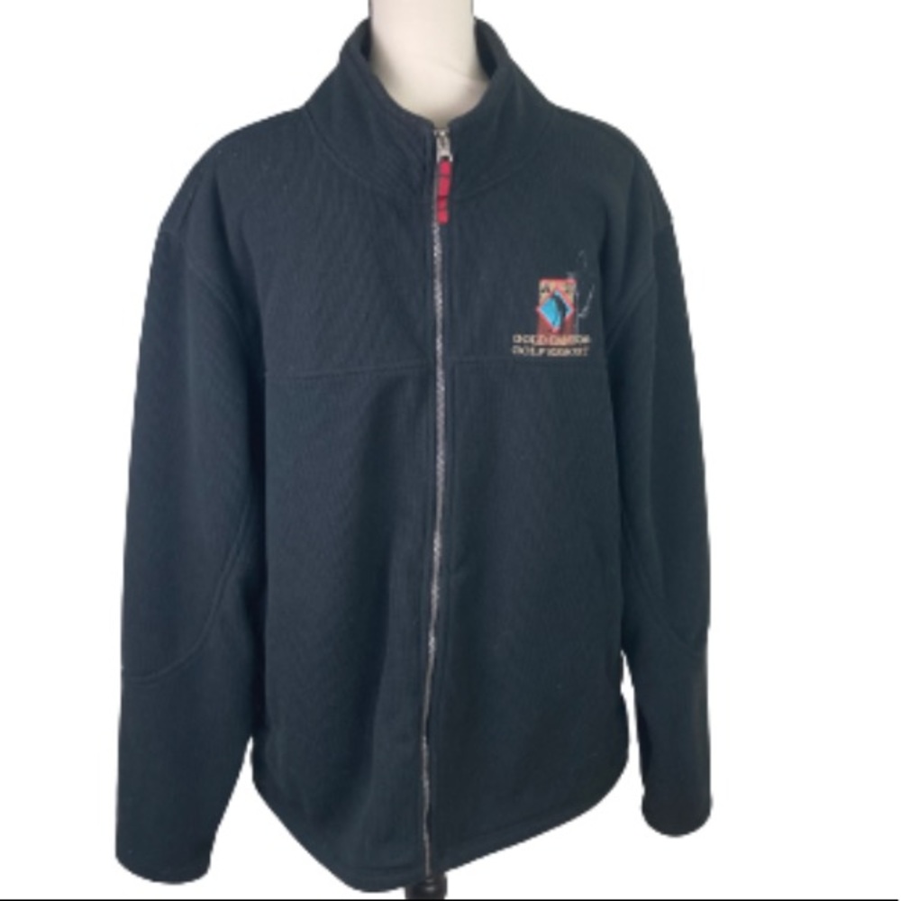 VOS Sports Men’s XL Black Fleece Full Zip Golf Jacket Gold Canyon Resort